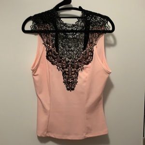 High neck lace tank size M
